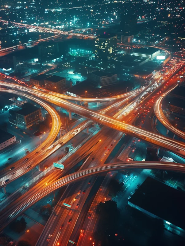 Intersecting highways, symbolizing complexity and the need for experienced guidance in organizational and technical challenges